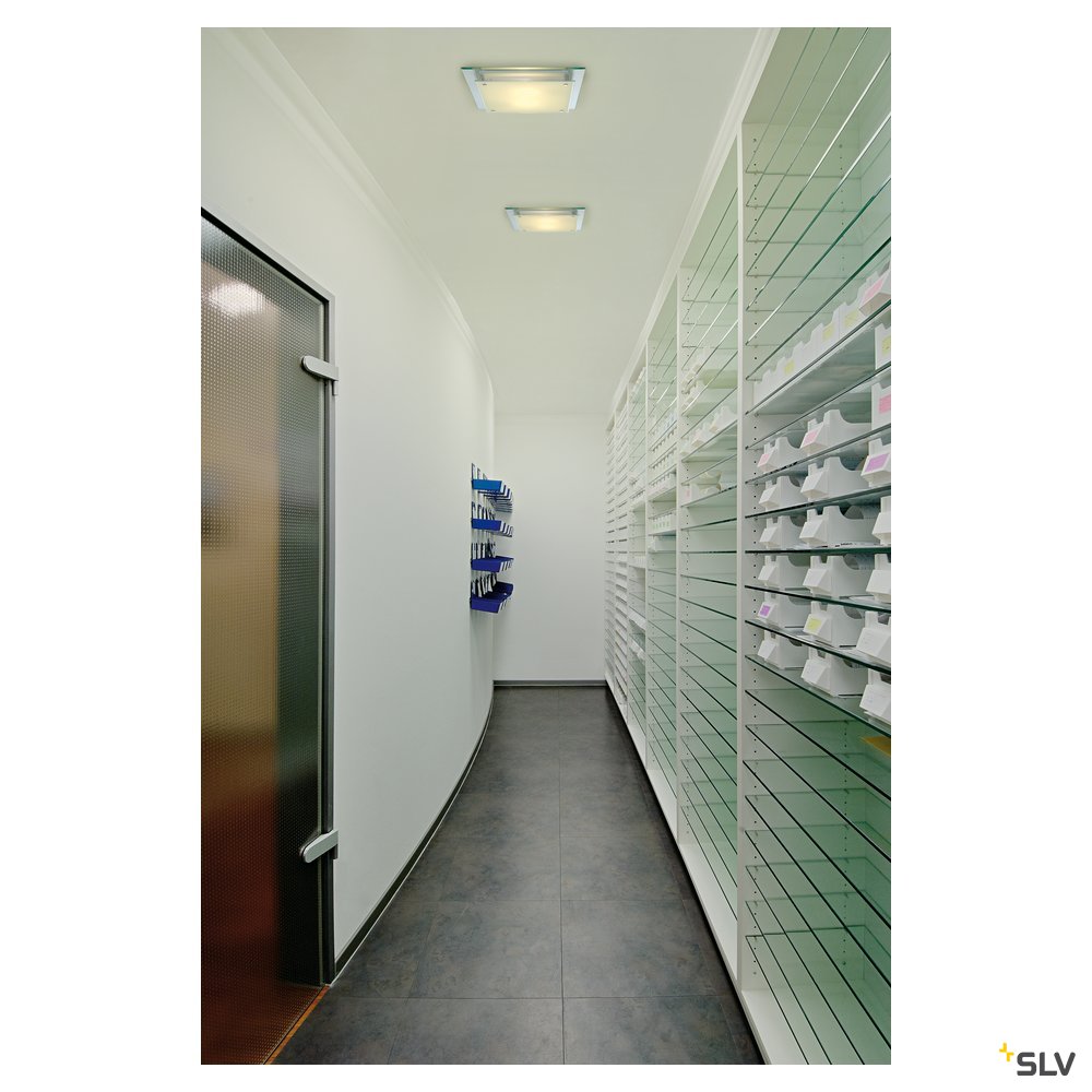 SLV GLASSA SQUARE E27 Decken-leuchte, eckig, 2xE27, max.2x60W