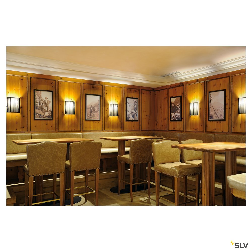 SLV LASSON Wandleuchte, WL-3, schwarz, E27, max. 40W