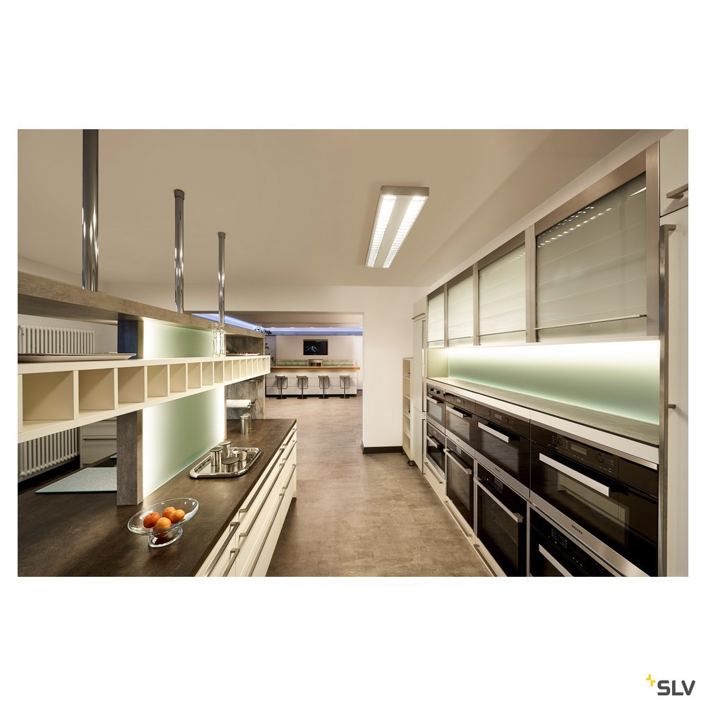 SLV RASTO, Deckenleuchte, LED, 3000K, weiß, L/B/H 150,4/30,4/5,8 cm, 6400lm, zur Pendelleuchte umrüstbar