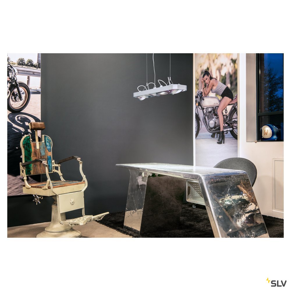 SLV AIXLIGHT R2 LONG GU10 111mm, Pendelleuchte, halbrund, silbergrau