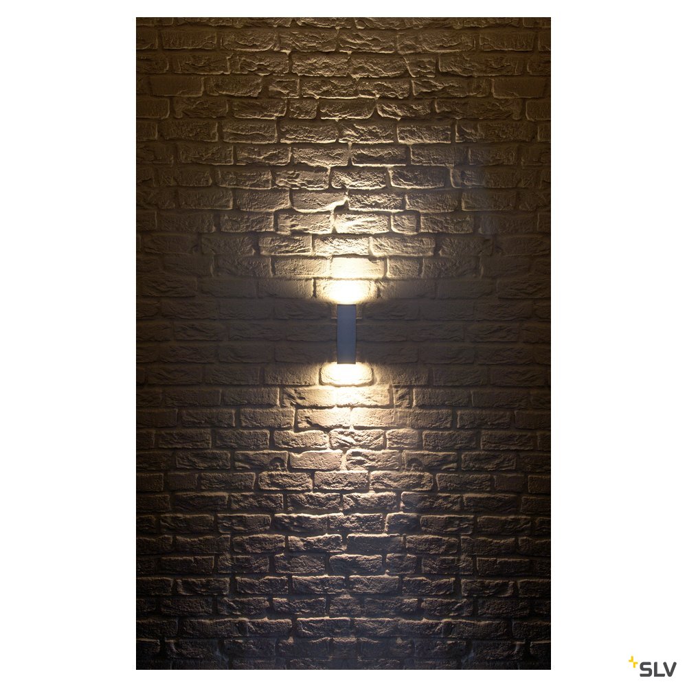 SLV THEO UP/DOWN OUT Wandleuchte, eckig, silbergrau GU10, max. 2x35W