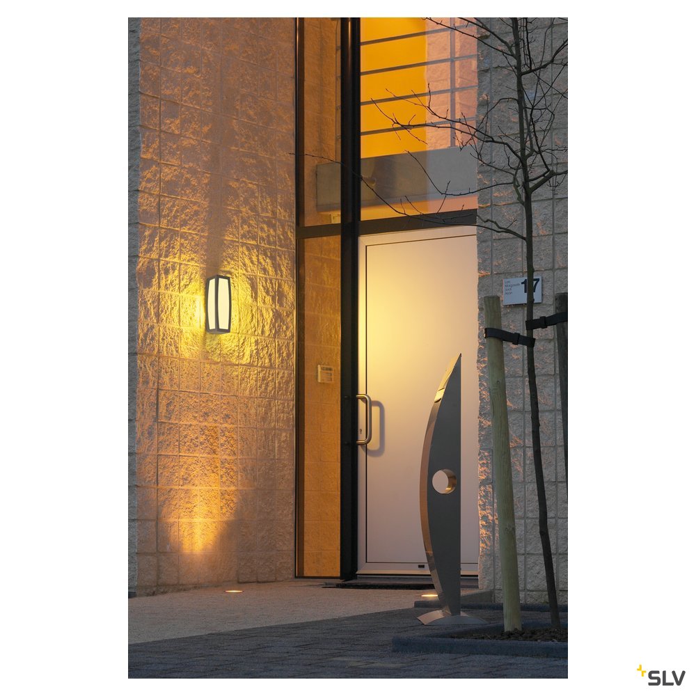SLV MERIDIAN BOX Wandleuchte, anthrazit, E27, max. 25W, mit Sensor