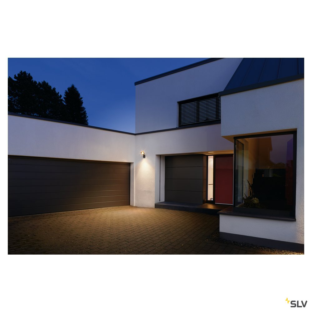 SLV MERVALED S Wandleuchte, anthrazit, 12W LED, warm-weiss, mit Sensor