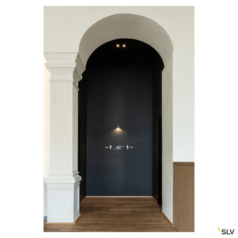 SLV QUAD XL 1 Wandleuchte, eckig, anthrazit, LED, 1x3,2W, 3000K,