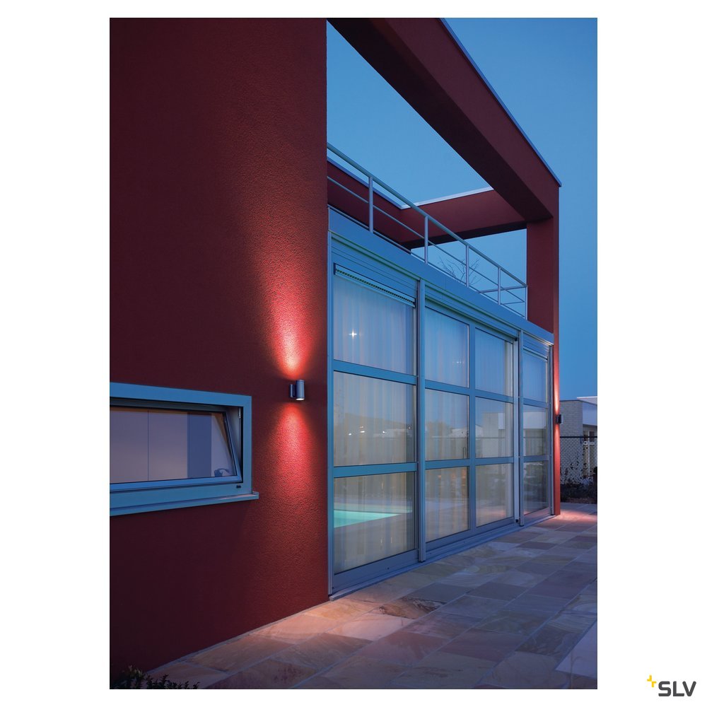 SLV NEW MYRA UP/DOWN Wandleuchte, silbergrau, 2xGU10, max. 2x35W, IP55