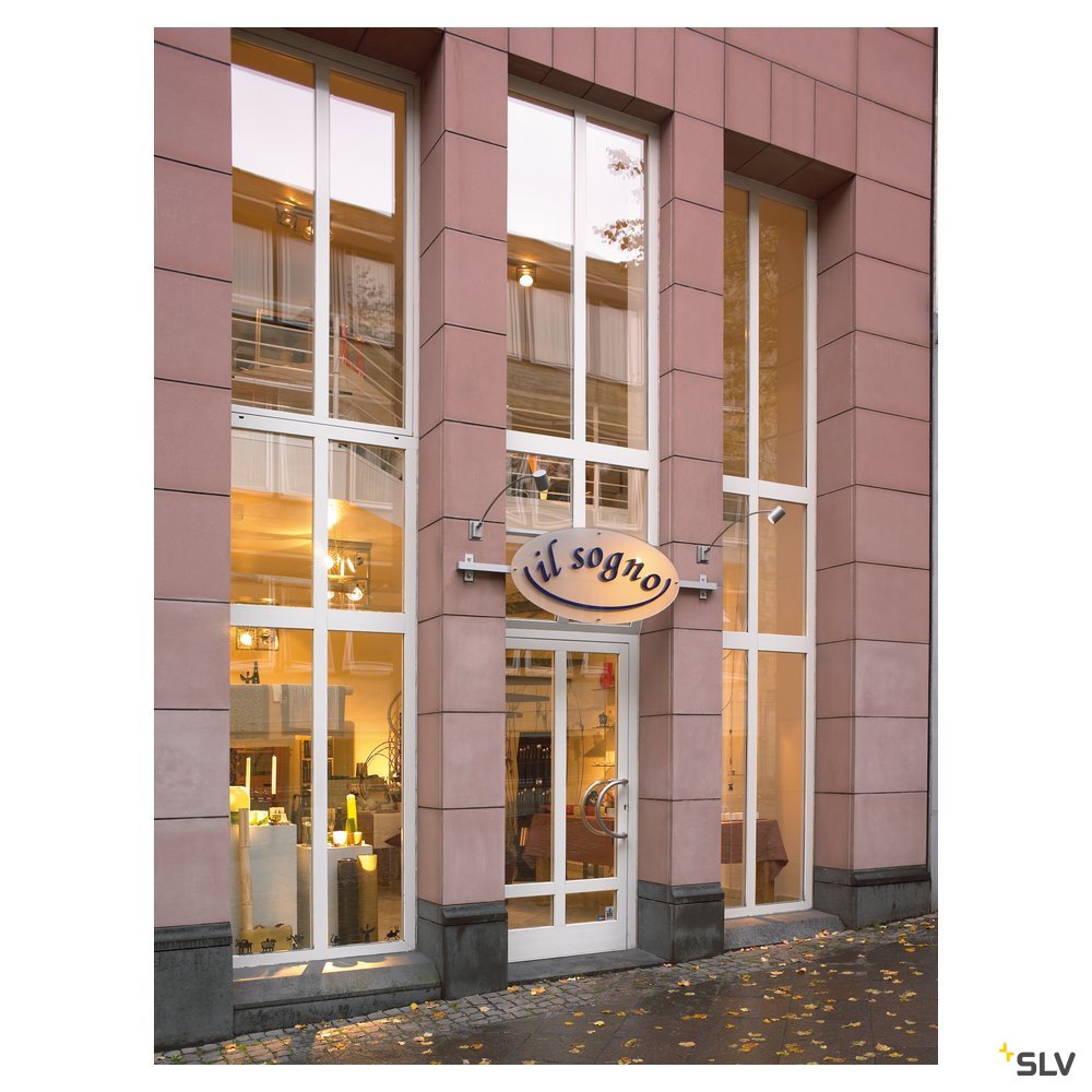 SLV NEW MYRA DISPLAY CURVE, silbergrau, GU10, max. 50W, IP55