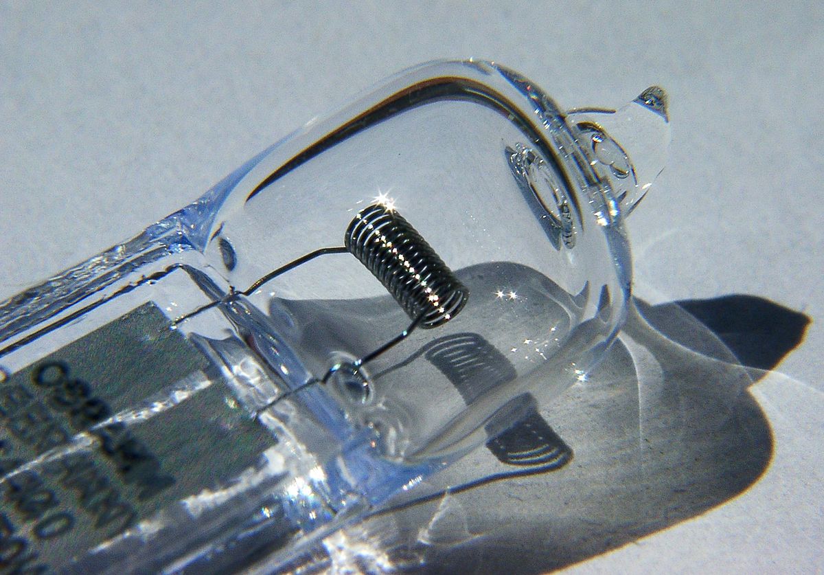 Detailaufnahme einer Halogenglühlampe