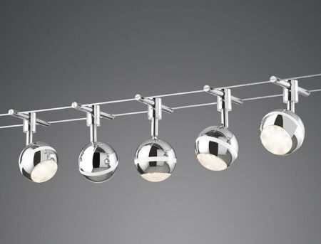 Ein Lampen-Seilsystem vor einem grauen Hintergrund