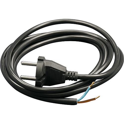 EGB Anschlussleitung m.Konturenstecker schwarz 2m H05VV-F 2x1