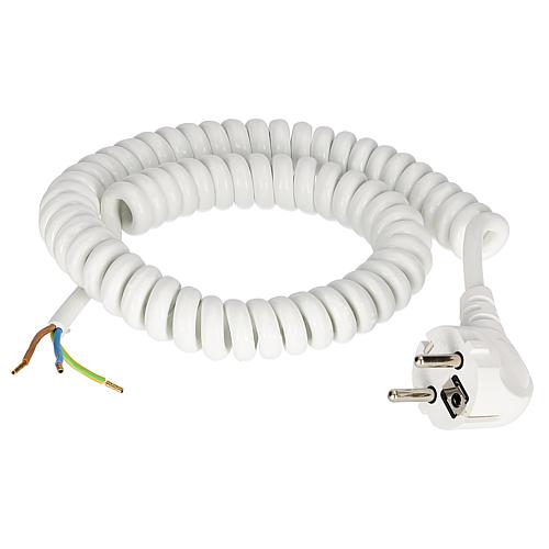 Schutzkontakt Wendelleitung 3x1mm² weiß  2,5m