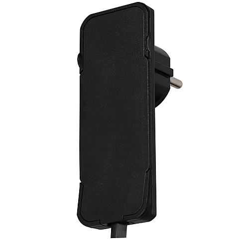 Verlängerung mit Flachstecker schwarz 1,5m