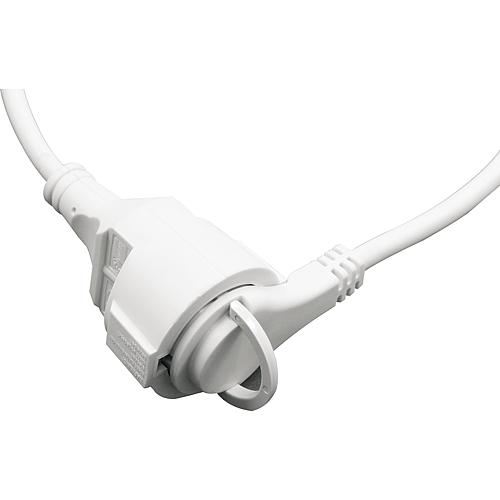 Schutzkontakt-Verlängerung m.Flachstecker reinweiß  5m