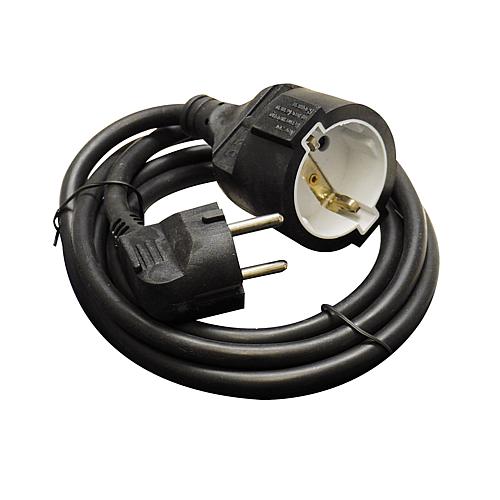 EGB Schutzkontakt-Verläng. H05VV-F 3G1,5mm²  2m schwarz