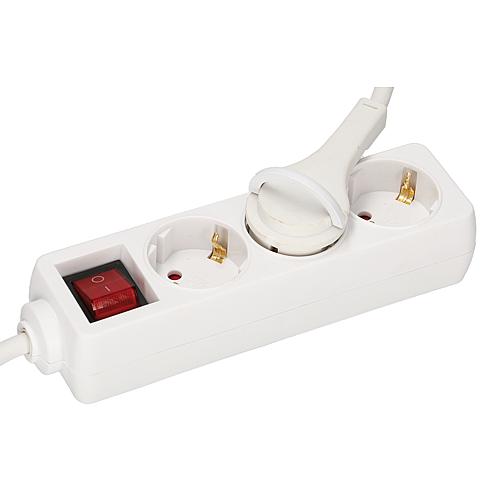 3-fach Steckdo.m.Schalter u.Flachstecker weiß 3m EAN 4027236046448