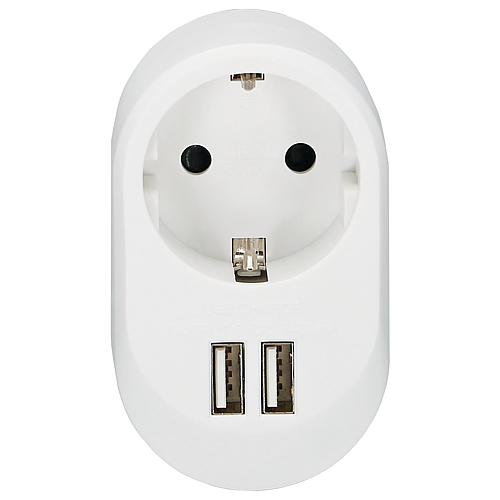 Schuko-Adapter mit 2 USB Ladebuchsen