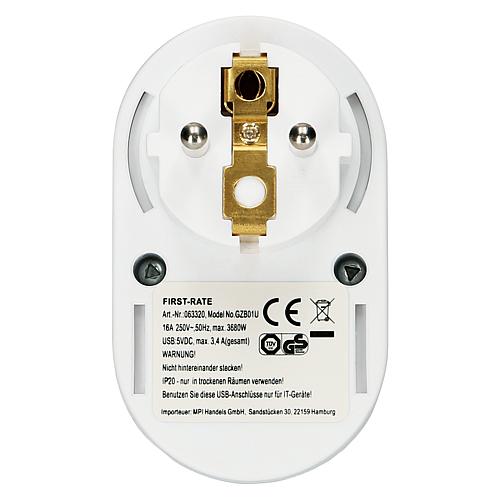 Schuko-Adapter mit 2 USB Ladebuchsen