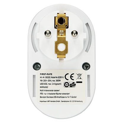 Schuko-Adapter mit 2 USB Ladebuchsen