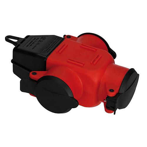 3-fach Gummi-Kupplung IPX4 VDE rot/schwarz
