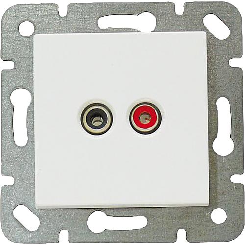 UP-Einsatz Lautsprecher-Steckdose mit  Kombizentralscheibe 50x50mm reinweiß