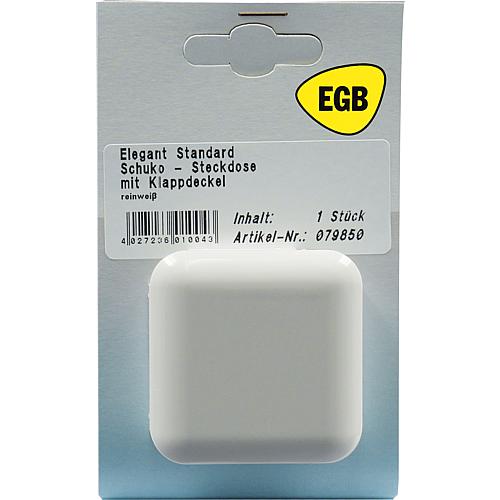 EGB Elegant Standard reinweiß SB Schutzkontakt-Steckdose mit Klappdeckel