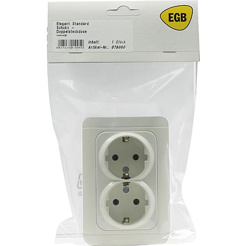 EGB Elegant Standard reinweiß SB Doppel-Schutzkontakt-Steckdose