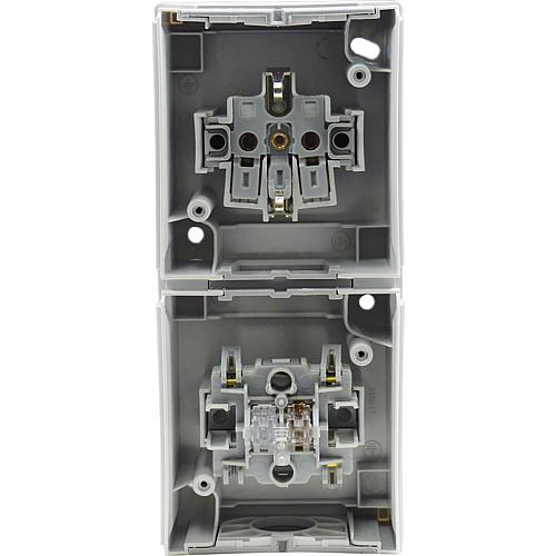 Pacific FR Schutzkontakt-Steckdose+Wechselsch. senkrecht grau 90591098-DE