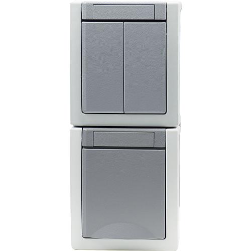 Pacific FR Schutzkontakt-Steckdose+Seriensch. senkrecht grau 90591082-DE