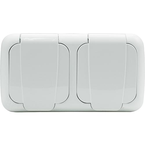 EGB Feuchtraum Steckdose 2-fach waagrecht weiss 90555488 / 92551088