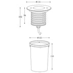 Deko-Light Bodeneinbauleuchte I WW 5,8W silberfarben