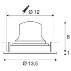 SLV NUMINOS DL M, Indoor LED Deckeneinbauleuchte weiß/chrom 2700K 40° kardanisch dreh- und schwenkbar