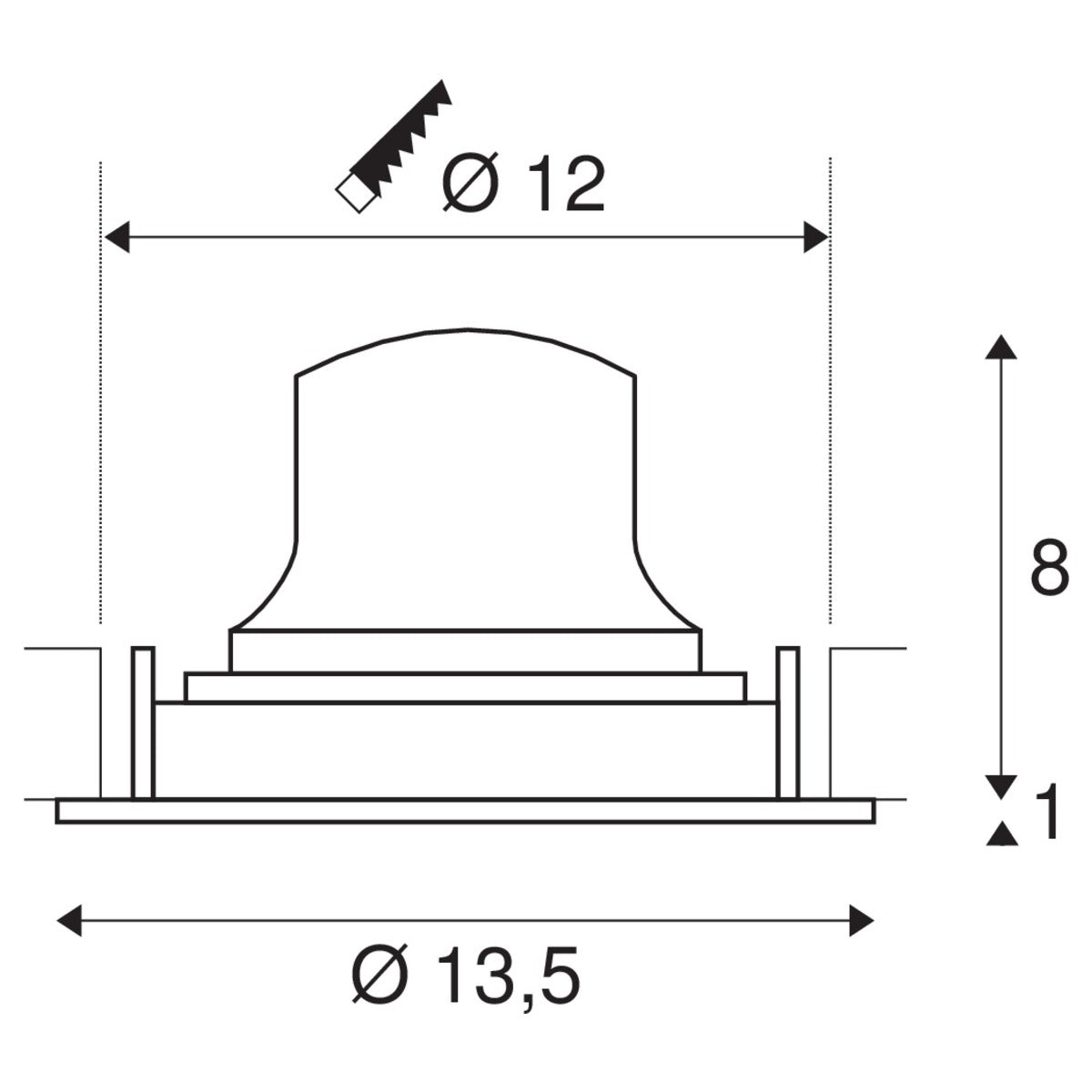SLV NUMINOS DL M, Indoor LED Deckeneinbauleuchte weiß/weiß 3000K 55° kardanisch dreh- und schwenkbar