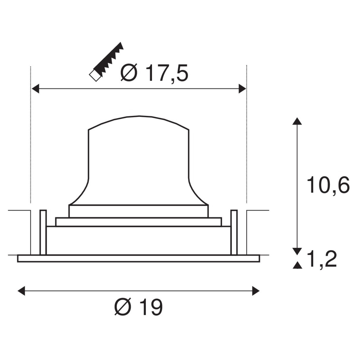 SLV NUMINOS DL XL, Indoor LED Deckeneinbauleuchte weiß/chrom 3000K 55° kardanisch dreh- und schwenkbar