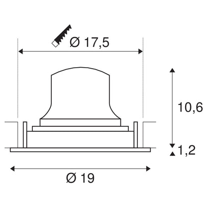 SLV NUMINOS DL XL, Indoor LED Deckeneinbauleuchte weiß/chrom 4000K 55° kardanisch dreh- und schwenkbar