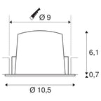 SLV NUMINOS DL M, Indoor LED Deckeneinbauleuchte schwarz/schwarz 3000K 55°