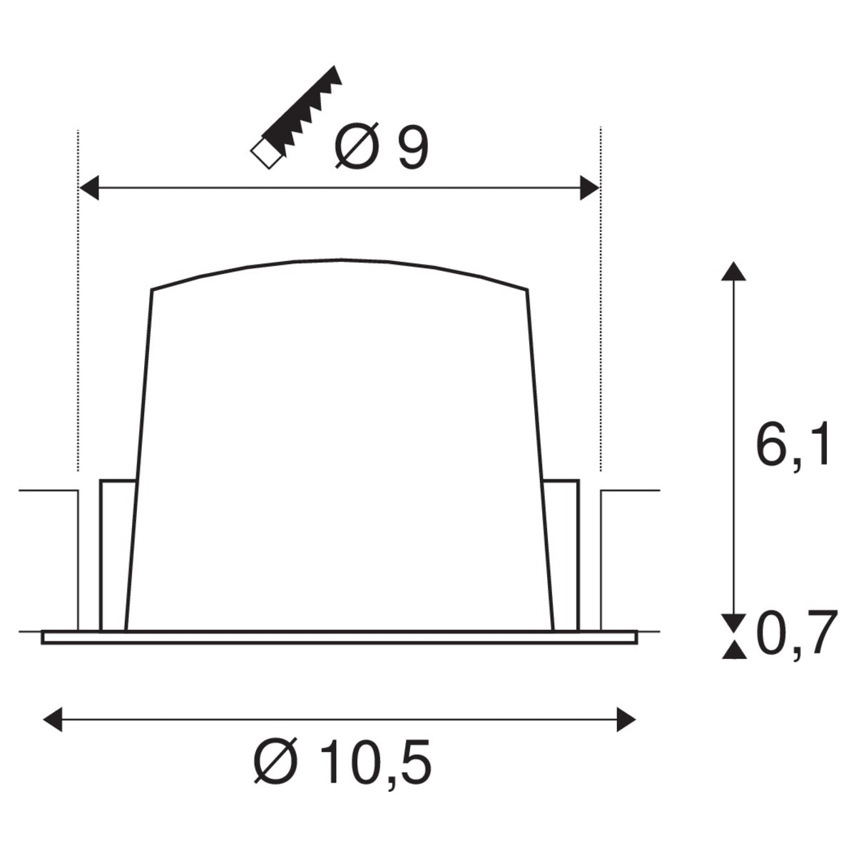 SLV NUMINOS DL M, Indoor LED Deckeneinbauleuchte weiß/schwarz 4000K 20°