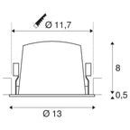 SLV NUMINOS DL L, Indoor LED Deckeneinbauleuchte schwarz/chrom 3000K 55°