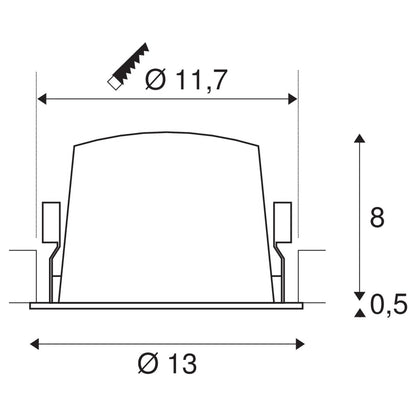 SLV NUMINOS DL L, Indoor LED Deckeneinbauleuchte weiß/chrom 4000K 55°