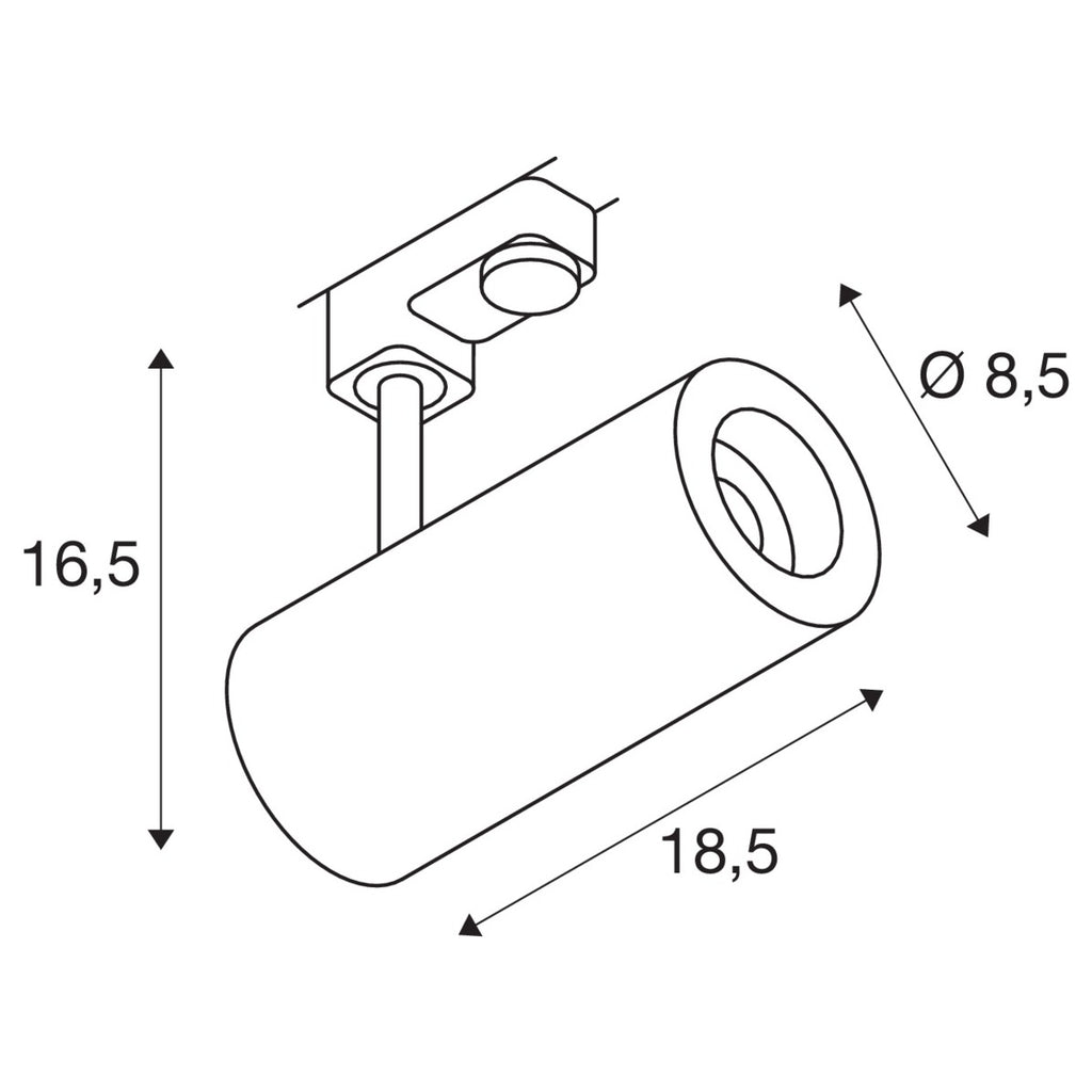 SLV 3~ NUMINOS PHASE M, 3 Phasen System Leuchte weiß/schwarz 4000K 60°
