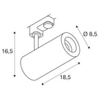SLV 3~ NUMINOS PHASE M, 3 Phasen System Leuchte weiß/schwarz 4000K 60°