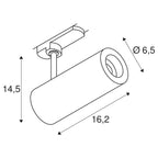 SLV 3~ NUMINOS DALI S, 3 Phasen System Leuchte weiß/schwarz 3000K 60°