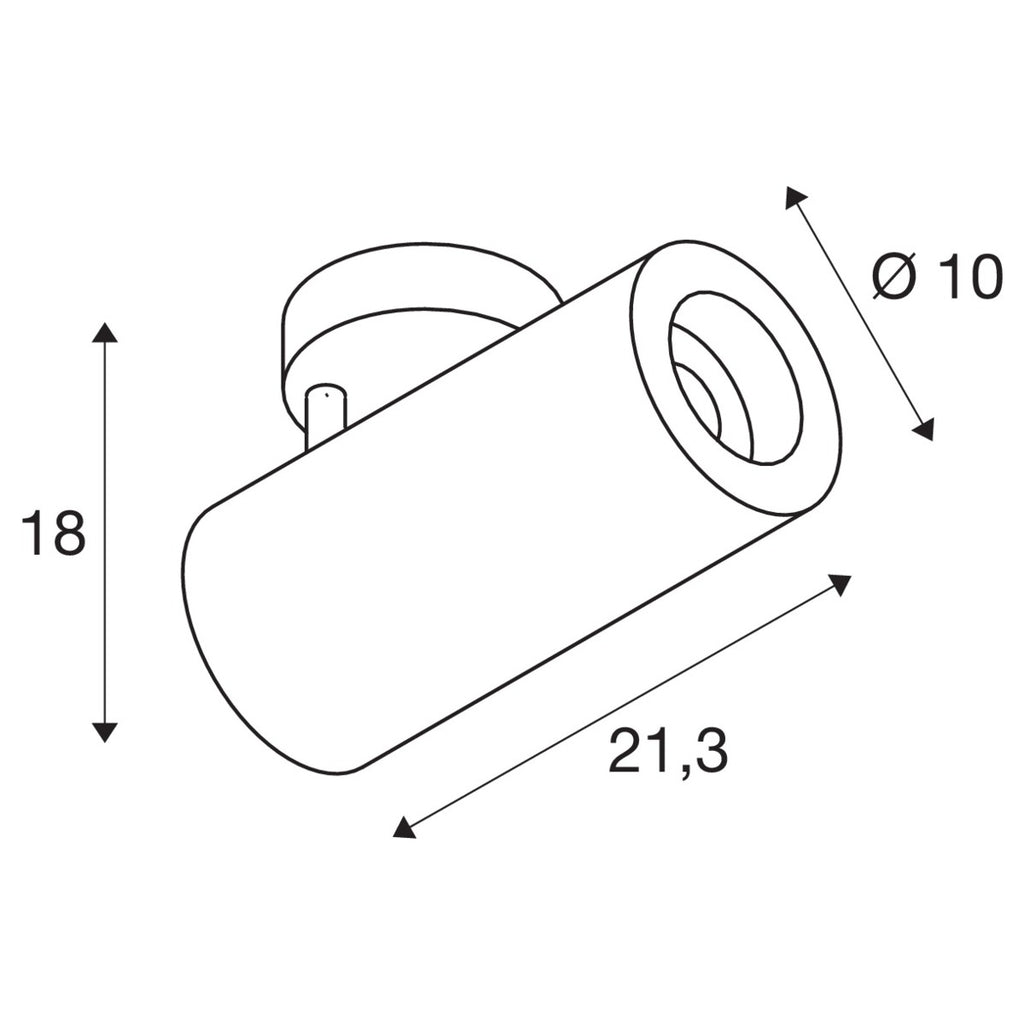 SLV NUMINOS SPOT DALI L, Indoor LED Deckenaufbauleuchte schwarz/schwarz 2700K 36°