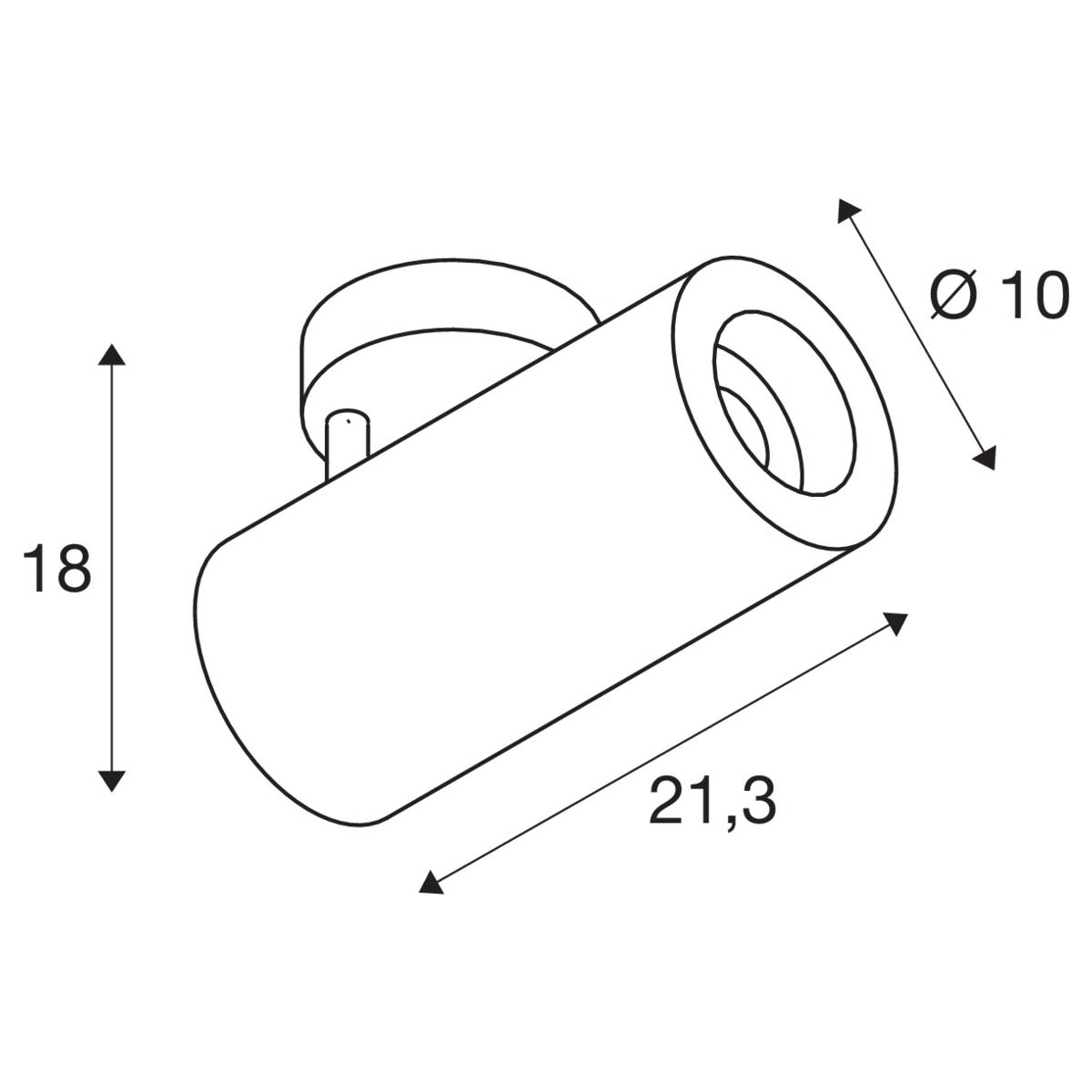 SLV NUMINOS SPOT DALI L, Indoor LED Deckenaufbauleuchte weiß/schwarz 3000K 36°