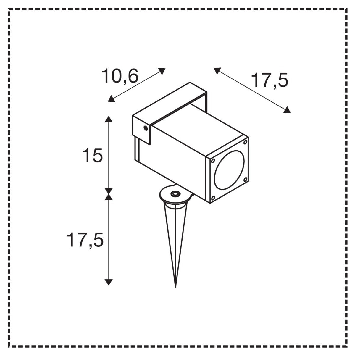 SLV THEO BRACKET SP QPAR51, Outdoor Erdspiessleuchte anthrazit