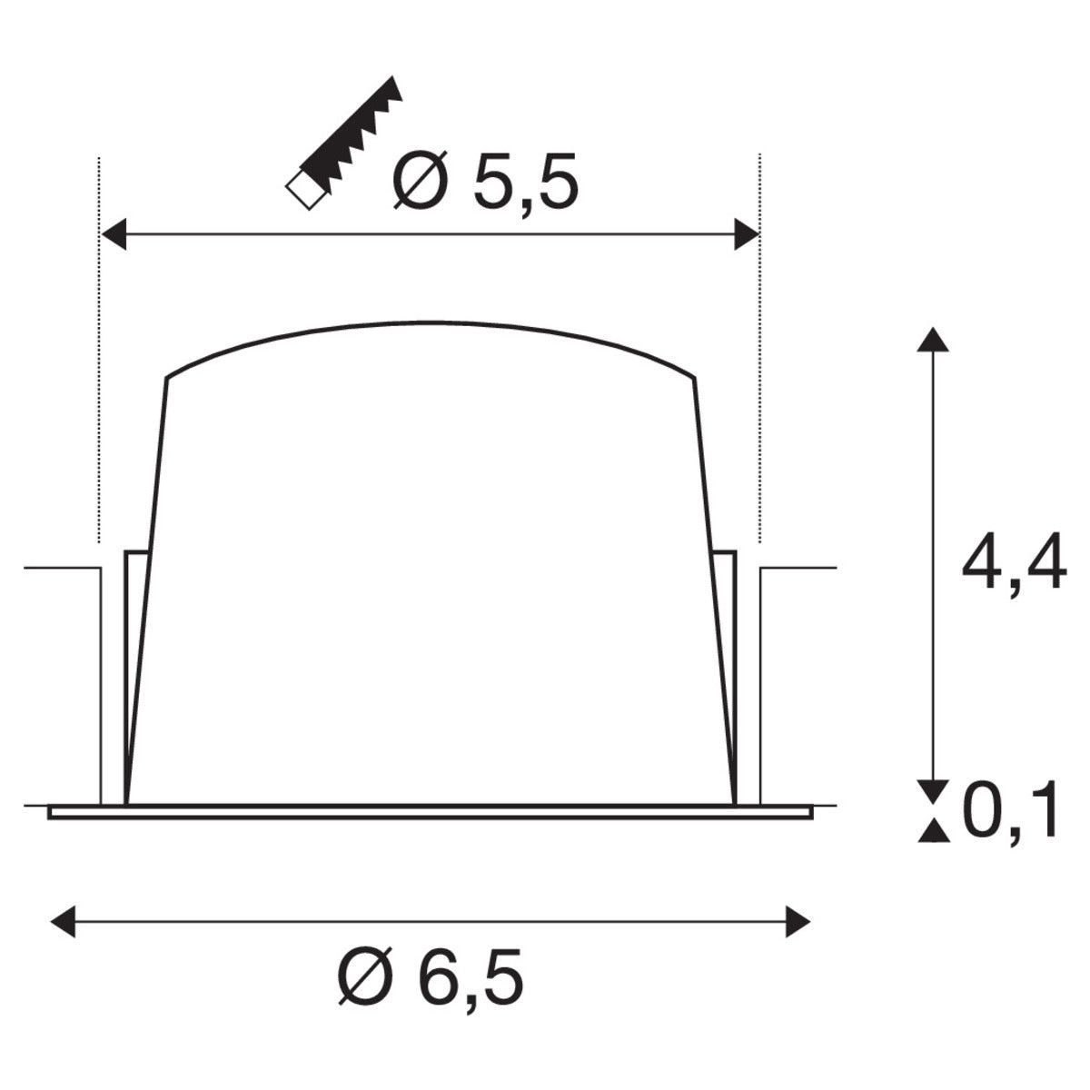 SLV NUMINOS® XS, Deckeneinbauleuchte weiß / chrom 4000K 20°