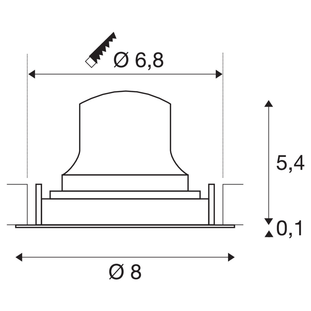SLV NUMINOS® MOVE XS, Deckeneinbauleuchte schwarz 3000K 20°