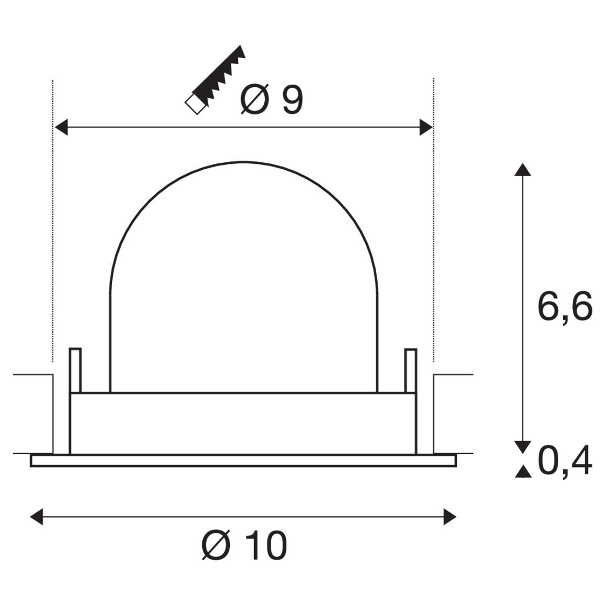 SLV NUMINOS® GIMBLE S, Deckeneinbauleuchte schwarz / weiß 3000K 20°
