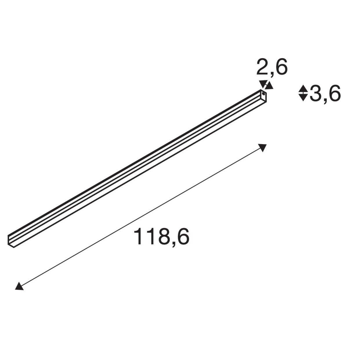 SLV BATTEN 120, Lichtbalken weiß 18W CCT Switch 3000/4000K