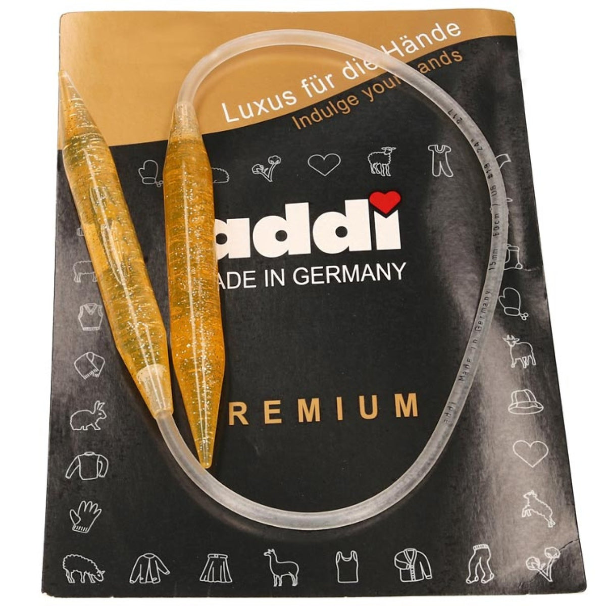 addi Rundstricknadel+Glitter 12,00 mm 80 cm