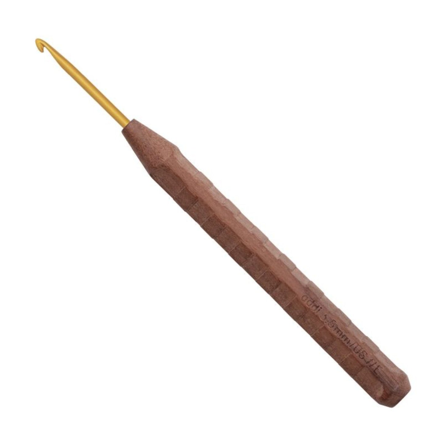 addi Wollhäkelnadel addi Nature Walnut Goldspitze 3,5 mm 16 cm