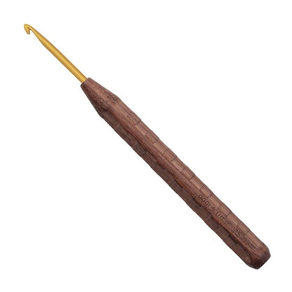 addi Wollhäkelnadel addi Nature Walnut Goldspitze 4 mm 16 cm